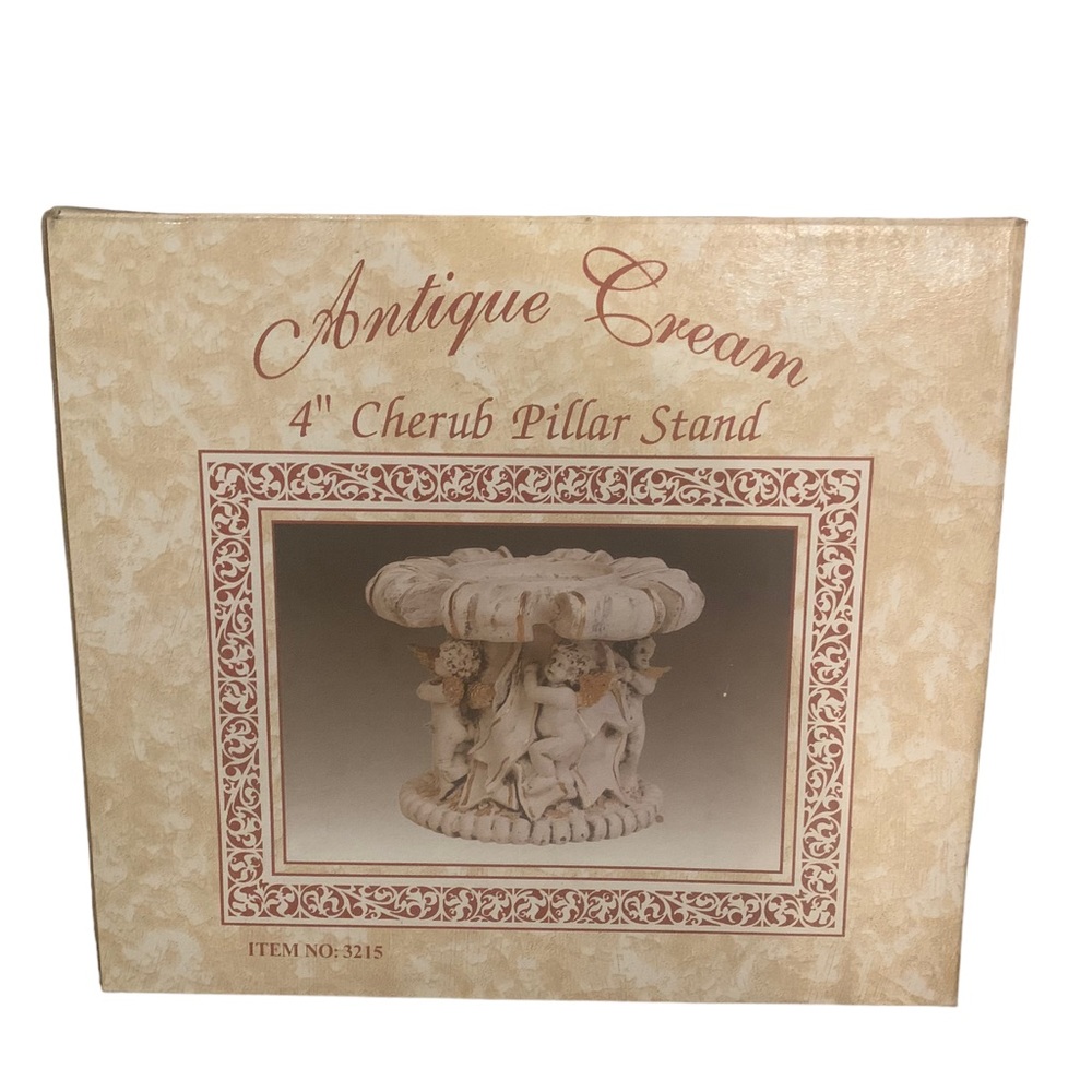 Antique Cream 4" Cherub Pillar‎ Stand